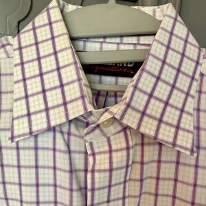 Kirkland Signature Men's Dress Shirt - Purple Grid